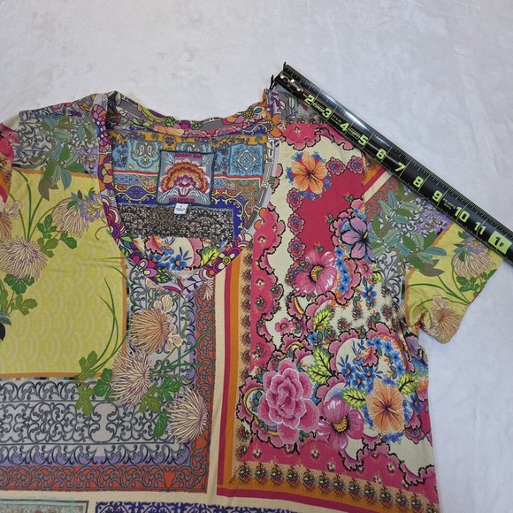 JOHNNY WAS Womens Size L Floral Bamboo Relaxed Fit V-Neck Tunic Soft Boho - Picture 7 of 7